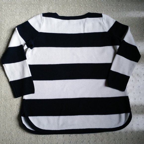 TALBOTS black white striped check contrast Size Xp - Picture 3 of 4